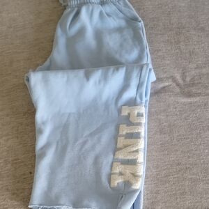 PINK Victoria's Secret Light Blue Girls' Joggers with Logo Leg
